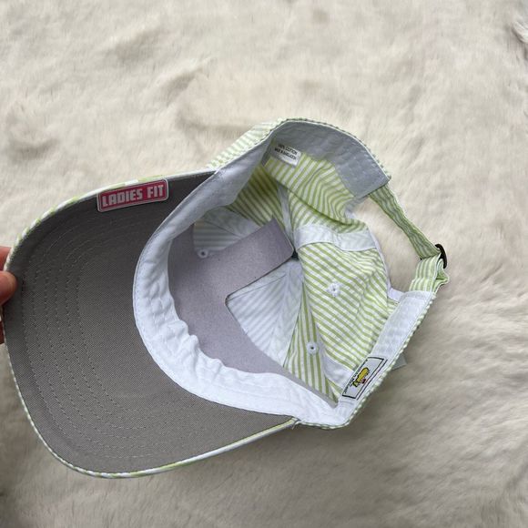 NWT The Masters Golf Tournament Augusta Hat Ladies Green White Seersucker RARE! - Picture 9 of 13